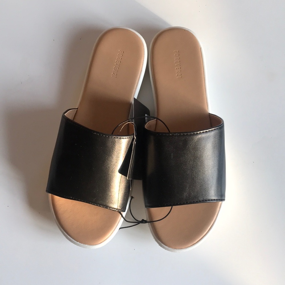 Black Forever 21 Slide Sandals
